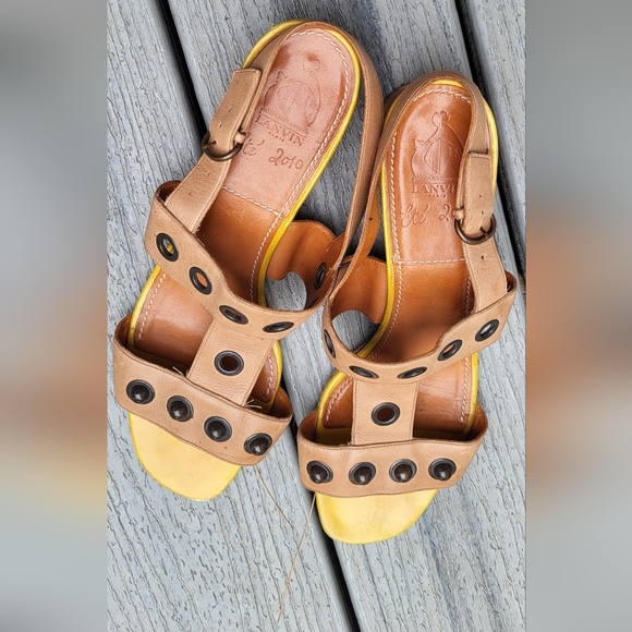 Lanvin Size 41/ Size 10 Sandals, tan leather - Picture 2 of 6